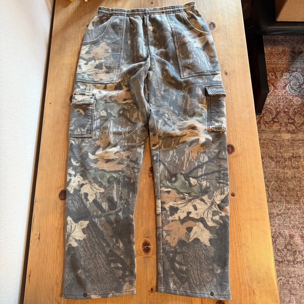 Vintage Jerzees Outdoors Mens Real Tree Sweatpants Hunting Pants Large Camo